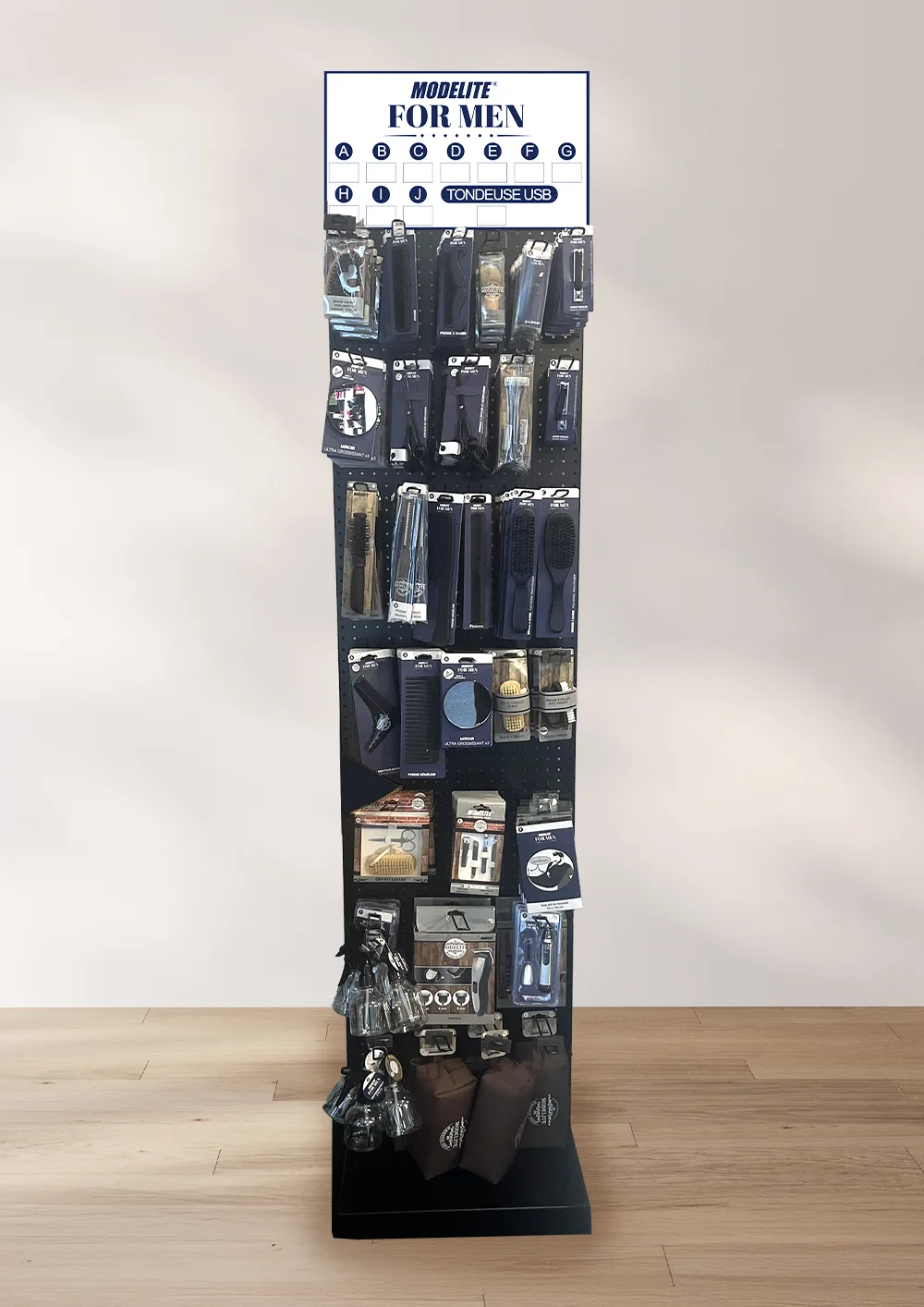 Présentoir Modelite for Men présentoir carré Image Îlot 5 étagères