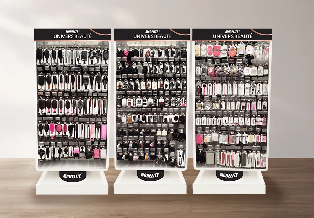 Présentoirs 3M métal blanc Image Îlot 5 étagères